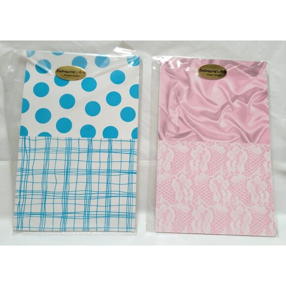 Lot of 7 Embossing Arts Blank Note Cards Envelopes Sets Assorted Patterns Colors - Picture 5 of 8